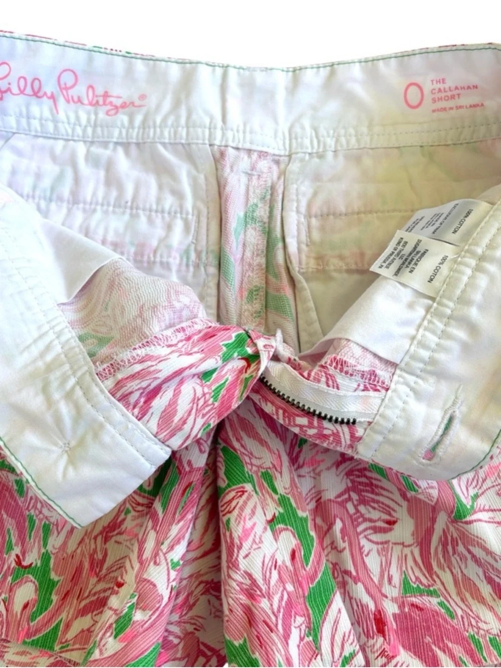 EUC Lilly Pulitzer Callahan Shorts Flamingo Pattern Size 0